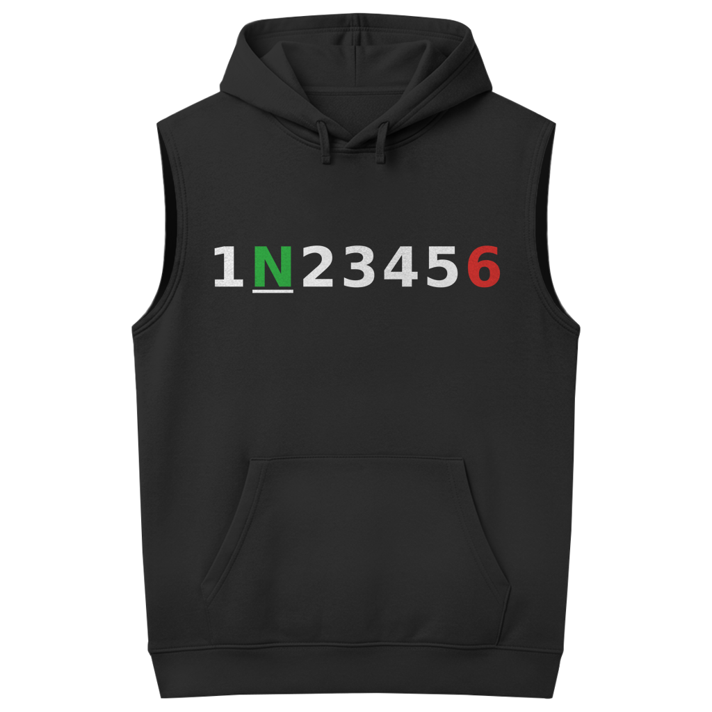 Hoodie ohne Ärmel "1N23456"